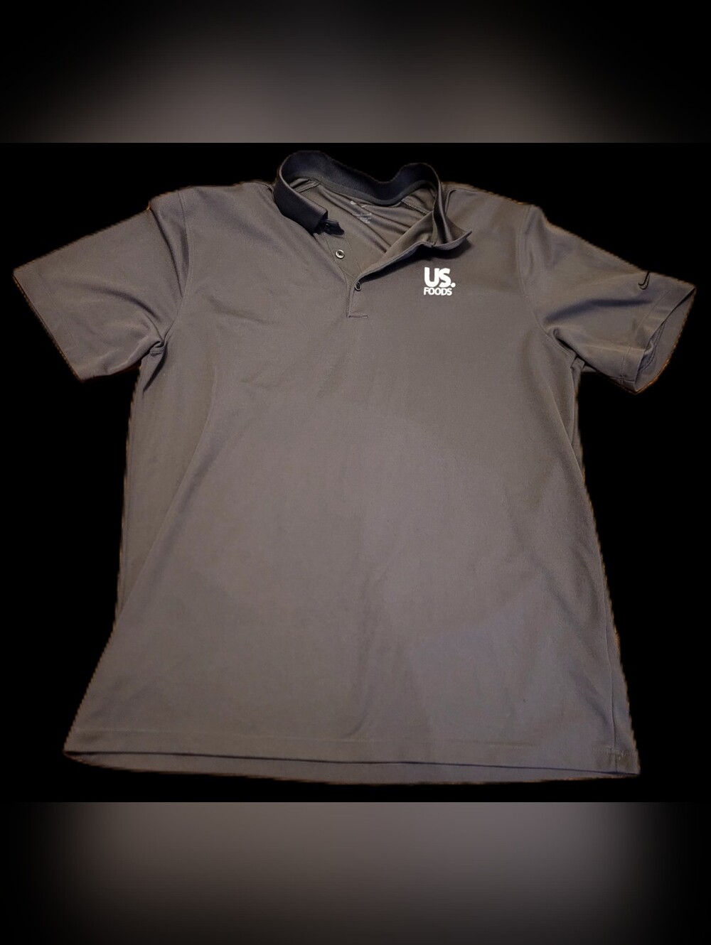 Men's Polo Shirt in Dark Gray US Foods Logo